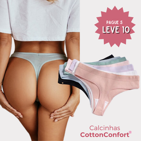 [PROMOÇÃO DE LANÇAMENTO COMPRE 5 LEVE 10] Calcinha CottonConfort® - FRETE GRÁTIS